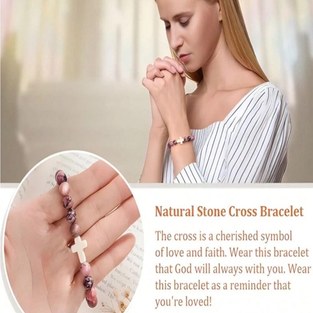 Faith Cross Beaded Bracelet NWT - Picture 3 of 4